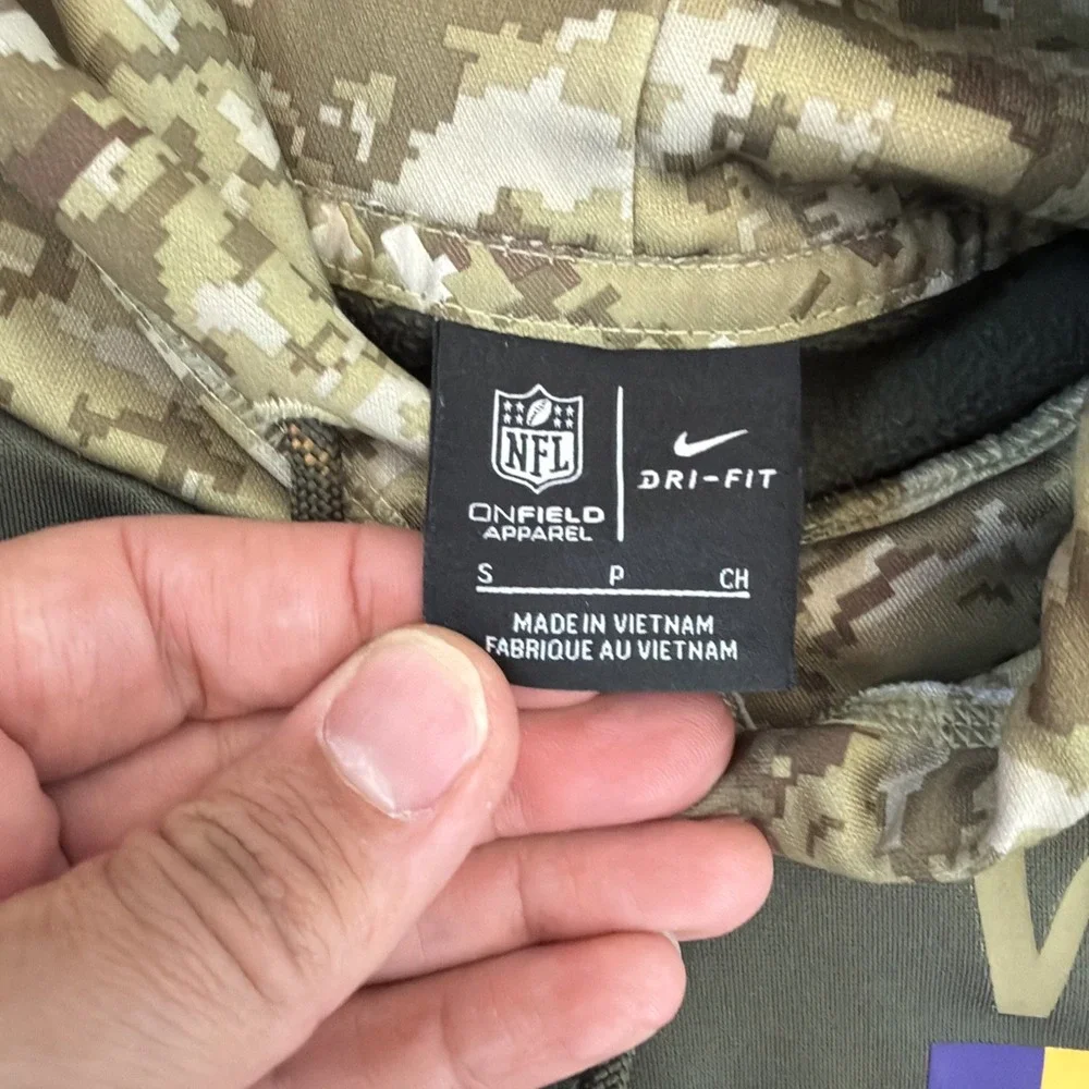 Nike Minnesota Vikings Salute to Service Hoodie Small S Green USA NFL Dri-FIT
